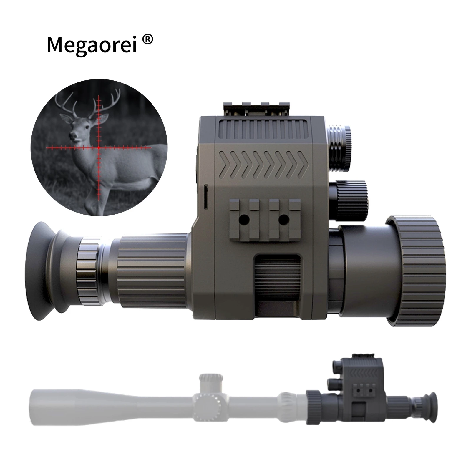 Megaorei Hunting Night Vision Riflescope 5X AI ZoomMonocular Photo/Video Infrared IR Camera for Optical Sight Hunting Camera
Megaorei Hunting Night Vision Riflescope 5X AI ZoomMonocular Photo/Video Infrared IR Camera for Optical Sight Hunting Camera
