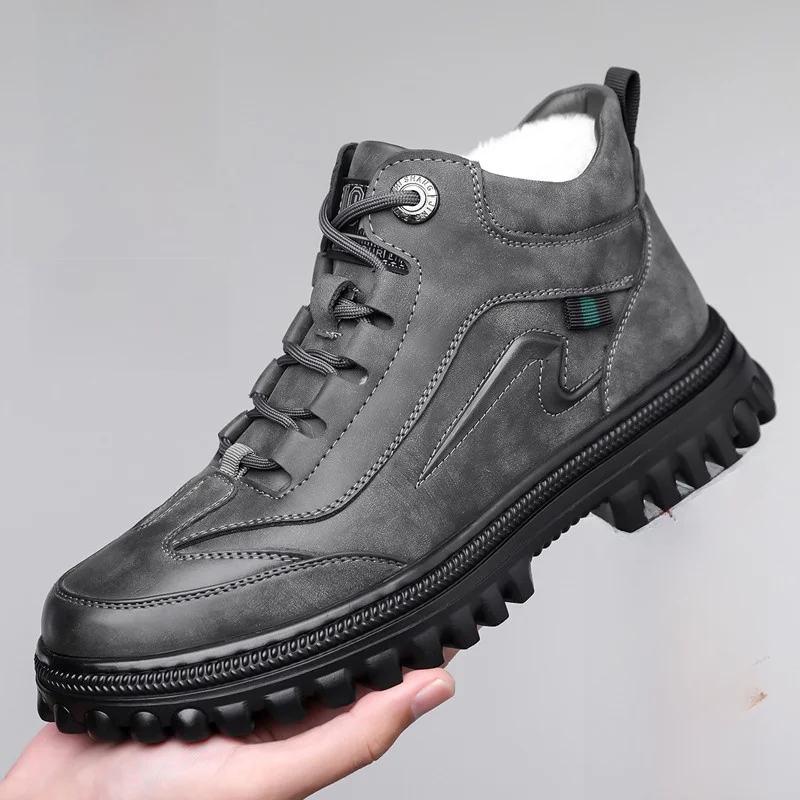 Warm Fce Lined Winter Wool Cotton Snow Boots Men's Genuine Leather Soft Bot Casual Retro Boots round Toe Rubber ...
Warm Fce Lined Winter Wool Cotton Snow Boots Men's Genuine Leather Soft Bot Casual Retro Boots round Toe Rubber ...