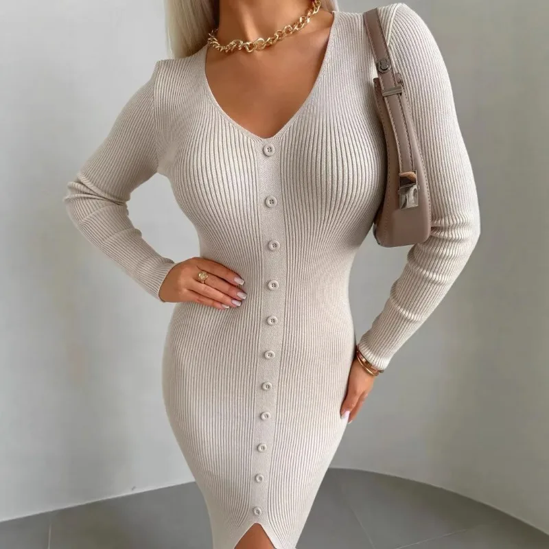 Women's Spring Autumn Hipster Skirt Knitted Single-breasted V-neck Long Medium-length Slim Versatile Vintage Niche New Soft
Women's Spring Autumn Hipster Skirt Knitted Single-breasted V-neck Long Medium-length Slim Versatile Vintage Niche New Soft