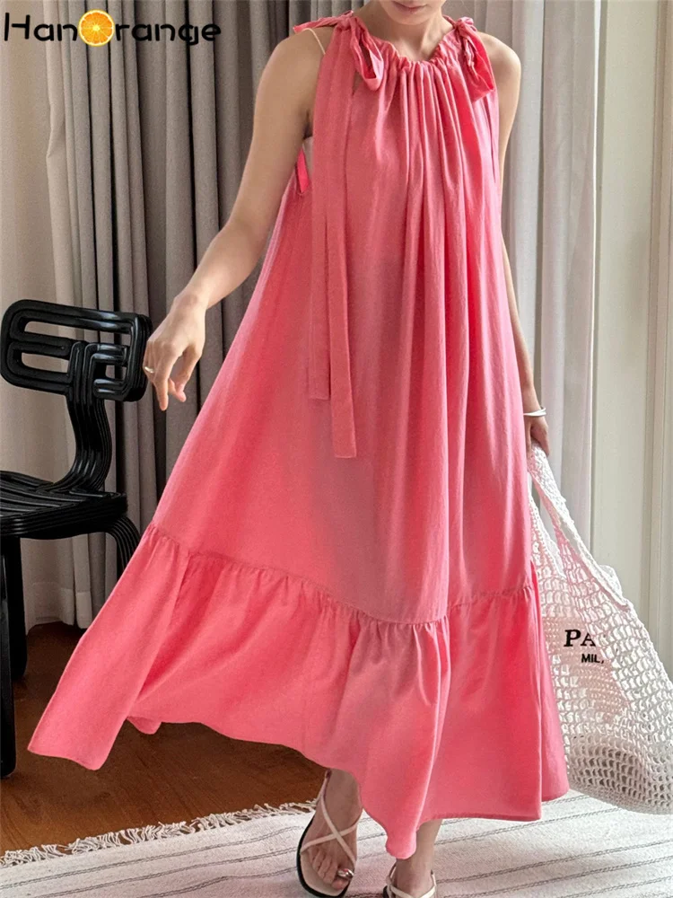 HanOrange 2025 Summer A-line Large Swing Lace-Up Dress Cool Sweet Temperament Long Dress Pink/Fruit Green
HanOrange 2025 Summer A-line Large Swing Lace-Up Dress Cool Sweet Temperament Long Dress Pink/Fruit Green