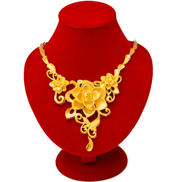 Luxury 24K 9999 Pure Gold real gold Women's Flower Pendant Necklace Bride Wedding Necklace
Luxury 24K 9999 Pure Gold real gold Women's Flower Pendant Necklace Bride Wedding Necklace