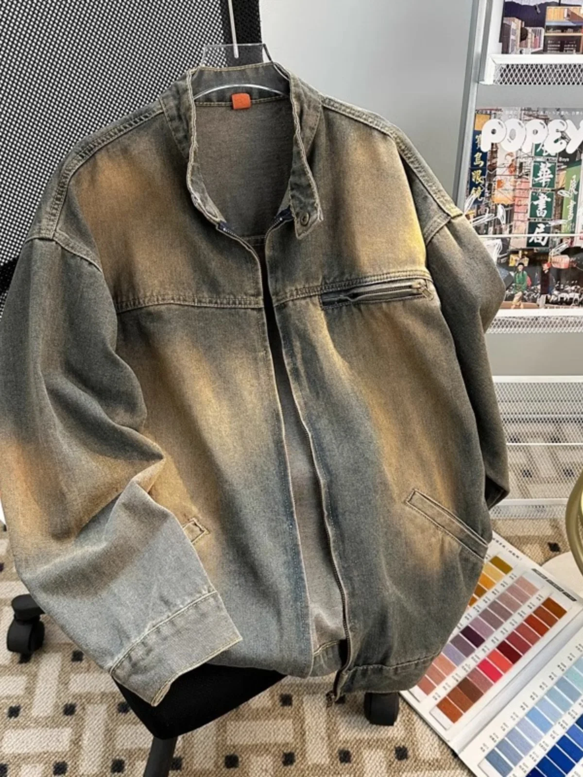 Retro American Waed Denim Jaet Men's Loose Workwear Jaet Autumn New Design Trendy Brand Youth ular Long Sve Zipper
Retro American Waed Denim Jaet Men's Loose Workwear Jaet Autumn New Design Trendy Brand Youth ular Long Sve Zipper