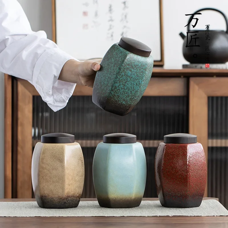 Ceramic Tea Jar Large Kitchen Storage Container Household Sealed Herbs Decoration
Ceramic Tea Jar Large Kitchen Storage Container Household Sealed Herbs Decoration
