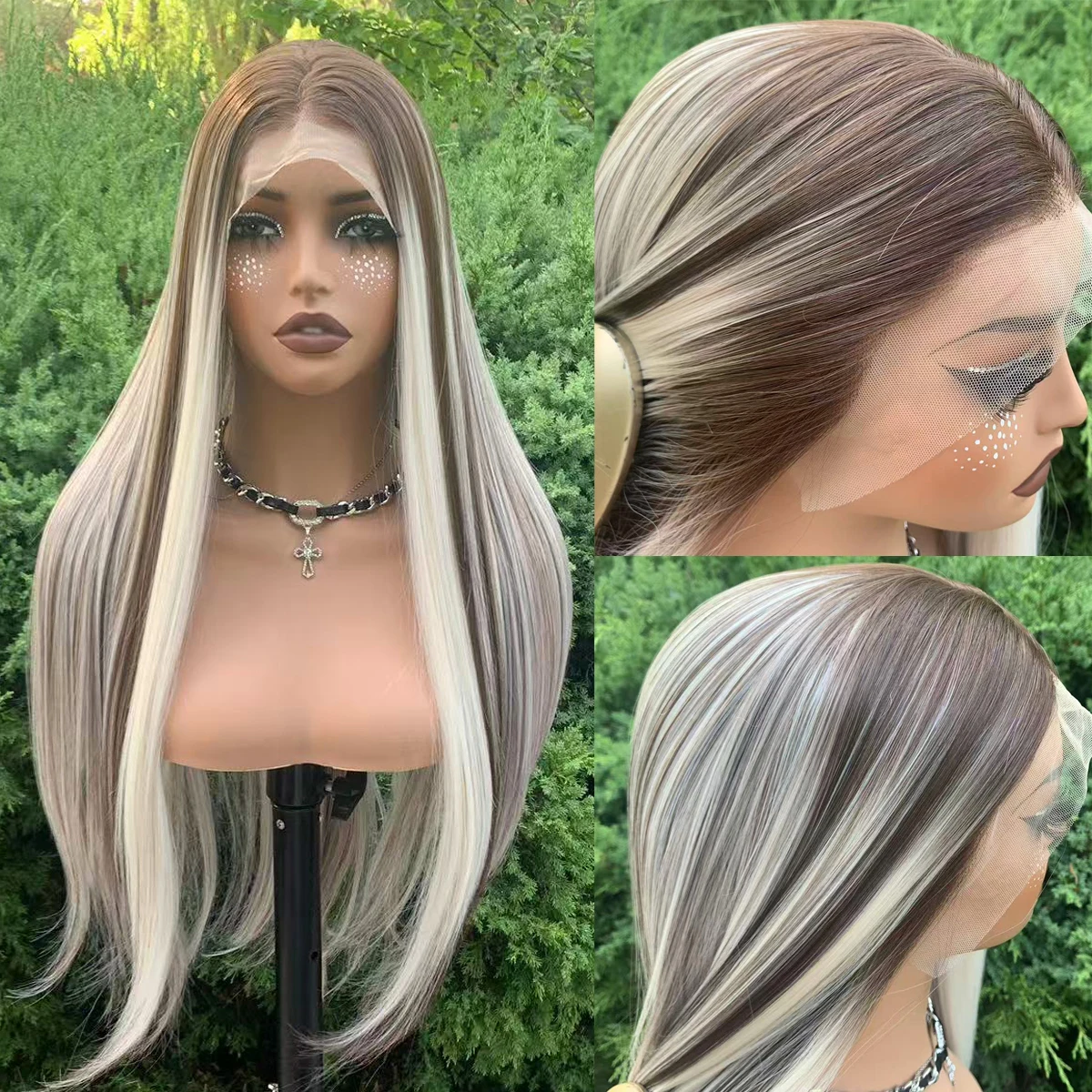 Long Straight Ombre Brown Blonde Synthetic Lace Wig for Black Women 150%Density 26inch 13X4 Glueless Lace Front Wigs Natural
Long Straight Ombre Brown Blonde Synthetic Lace Wig for Black Women 150%Density 26inch 13X4 Glueless Lace Front Wigs Natural