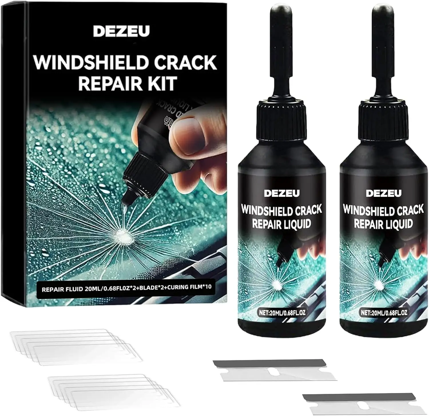 Upgraded Windshield Crack Repair Kit, 2 Bottles Quick-Glass Liquid for All Crack Types, Long-Lasting
Upgraded Windshield Crack Repair Kit, 2 Bottles Quick-Glass Liquid for All Crack Types, Long-Lasting