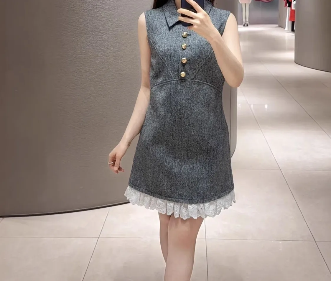 Women's Sleeveless Peter Pan Collar Tweed Dress with Lace Hem Mini A-Line Dress Elegant Mini Robe 2026 Spring New
Women's Sleeveless Peter Pan Collar Tweed Dress with Lace Hem Mini A-Line Dress Elegant Mini Robe 2026 Spring New