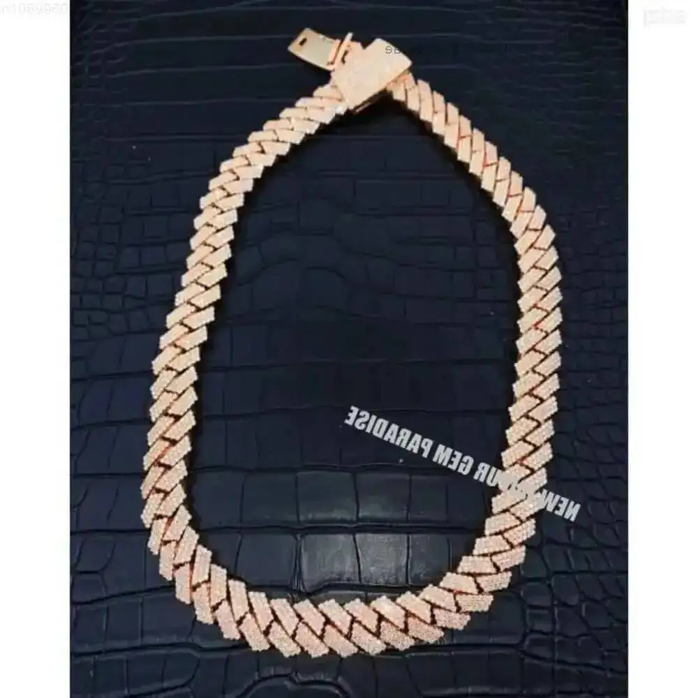 20mm Moissanite Cuban Link Chain | Vvs1 Quality Moissanite Diamond | 925 Sterling Silver | Rose Gold Plated | Men Necklace
20mm Moissanite Cuban Link Chain | Vvs1 Quality Moissanite Diamond | 925 Sterling Silver | Rose Gold Plated | Men Necklace