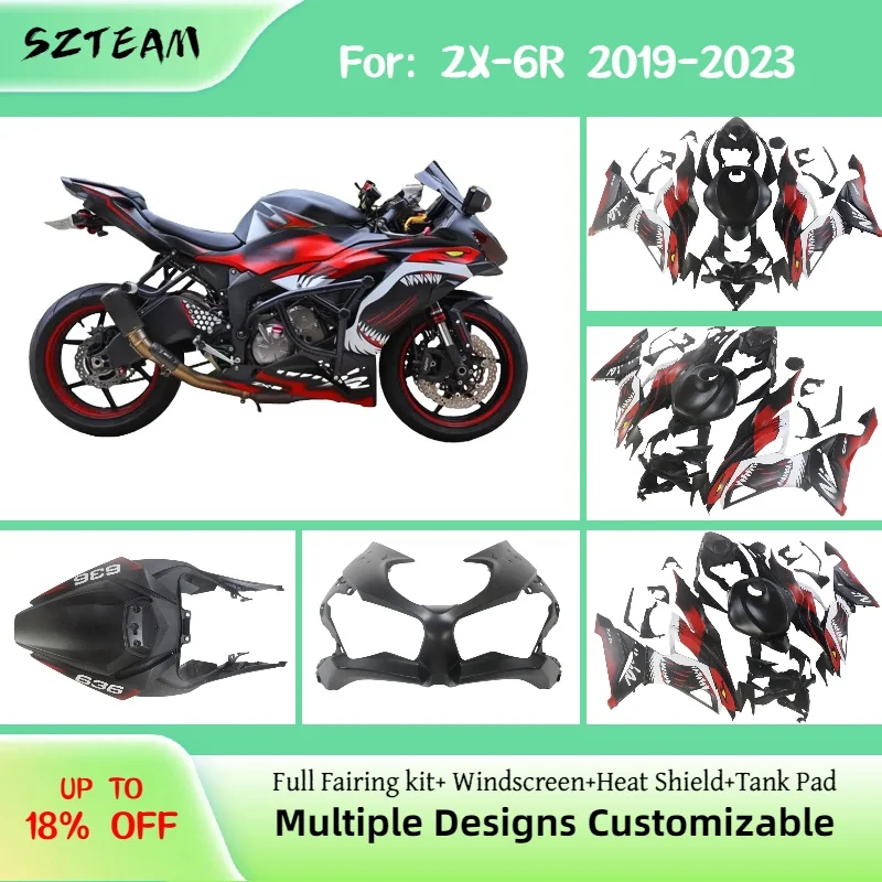 ABS Fairing Set ZX6R 2019 2020 2021 2022 2023 Fairings Injection Motorcycle Complete Bodywork Kit for Kawasaki 636 ZX 6R
ABS Fairing Set ZX6R 2019 2020 2021 2022 2023 Fairings Injection Motorcycle Complete Bodywork Kit for Kawasaki 636 ZX 6R