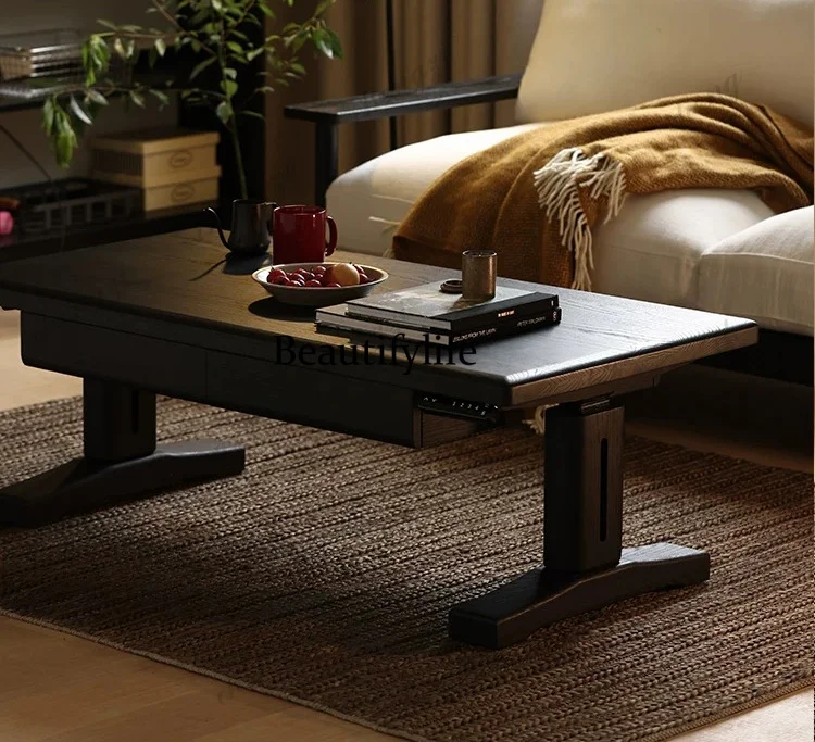Black all solid wood intelligent electric lifting coffee table dining table dual-purpose multi-function
Black all solid wood intelligent electric lifting coffee table dining table dual-purpose multi-function