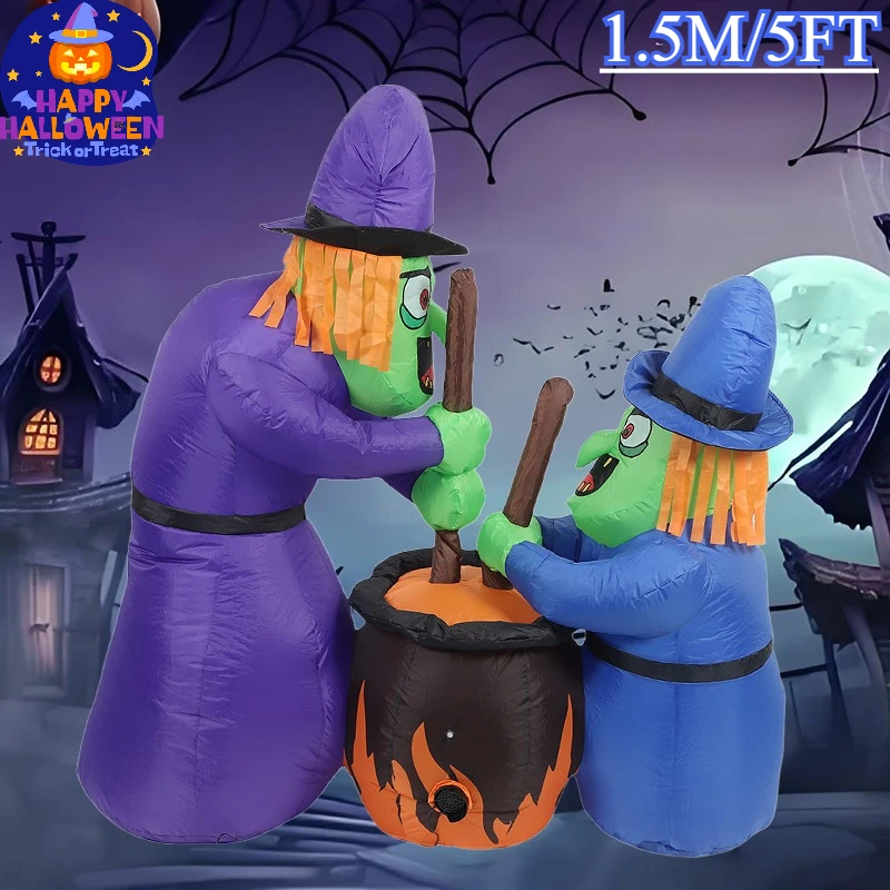 1.5M/5FT Inflatables Model Halloween Outdoor Decorations Tow Witches Built-in LEDs Indoor Party Lawn Garden Halloween Toys Decor
1.5M/5FT Inflatables Model Halloween Outdoor Decorations Tow Witches Built-in LEDs Indoor Party Lawn Garden Halloween Toys Decor