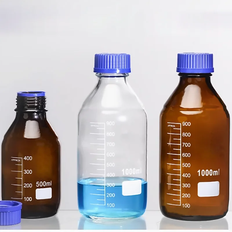 Transparent brown glass blue cap reagent bottle 100 250 500 1000 2000ml silk-mouthed bottle chemical wide-mouthed reagent bottle
Transparent brown glass blue cap reagent bottle 100 250 500 1000 2000ml silk-mouthed bottle chemical wide-mouthed reagent bottle