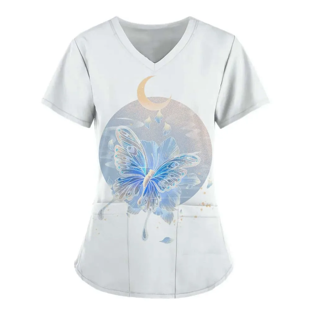 Хирургическая униформа, женская 3d бабочка с принтом, v-образным вырезом, карман для кормления, ветеринарная спецодежда, медицинская униформа медсестры для женщин 
Хирургическая униформа, женская 3d бабочка с принтом, v-образным вырезом, карман для кормления, ветеринарная спецодежда, медицинская униформа медсестры для женщин