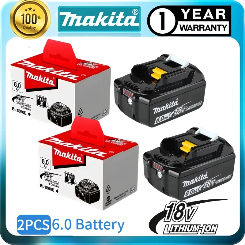 100% Original Makita 6.0Ah for Makita 18V Battery⚡BL1830B BL1850B BL1850 BL1840 BL1860 BL1815 Replacement Lithium Battery 
100% Original Makita 6.0Ah for Makita 18V Battery⚡BL1830B BL1850B BL1850 BL1840 BL1860 BL1815 Replacement Lithium Battery