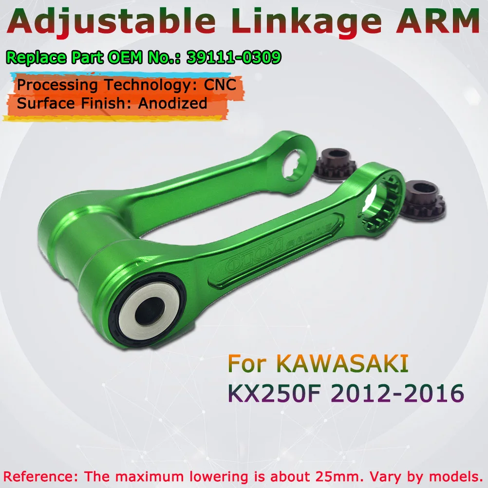 OTOM For KAWASAKI KX250F 12-16 Motorcycle Adjustable Linkage ARM CNC Aluminum Connecting Rod Assembly Lowering Link about 25cm
OTOM For KAWASAKI KX250F 12-16 Motorcycle Adjustable Linkage ARM CNC Aluminum Connecting Rod Assembly Lowering Link about 25cm