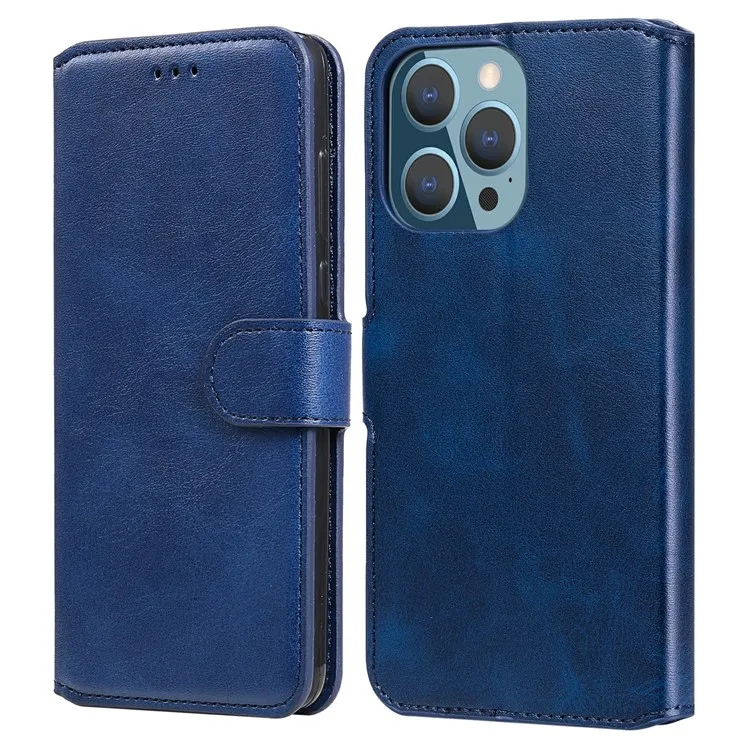 Drop-proof Folio Flip Leather Wallet Phone Cover Shell for iPhone 13 Pro 6.1 inch - Blue
Drop-proof Folio Flip Leather Wallet Phone Cover Shell for iPhone 13 Pro 6.1 inch - Blue