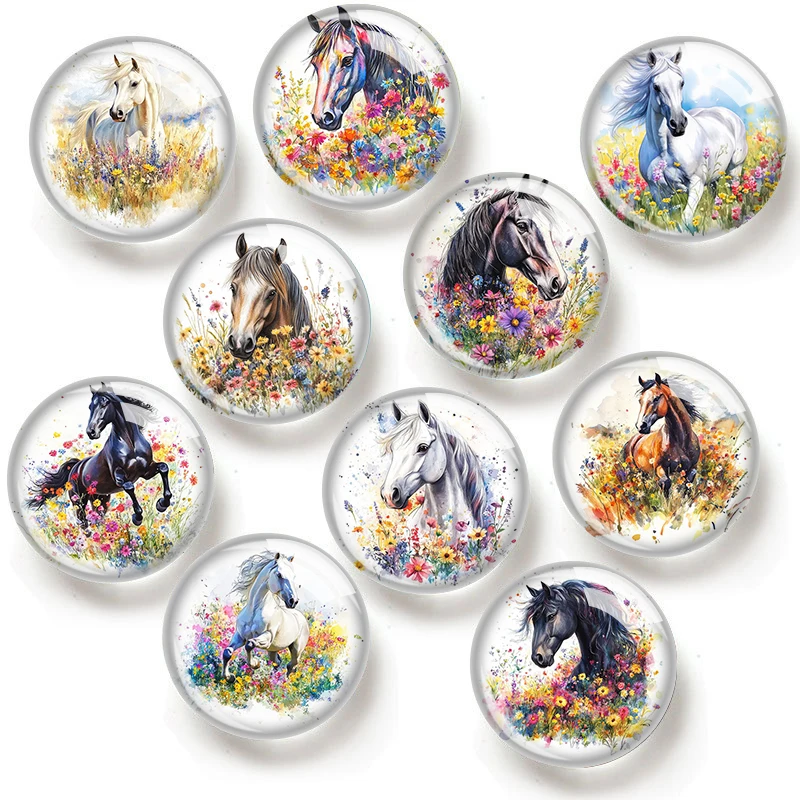 Wildflower Horses 12/18/20/25mm glass cabochon bracelet pendant rings for jewelry demo earrings back Making findings
Wildflower Horses 12/18/20/25mm glass cabochon bracelet pendant rings for jewelry demo earrings back Making findings