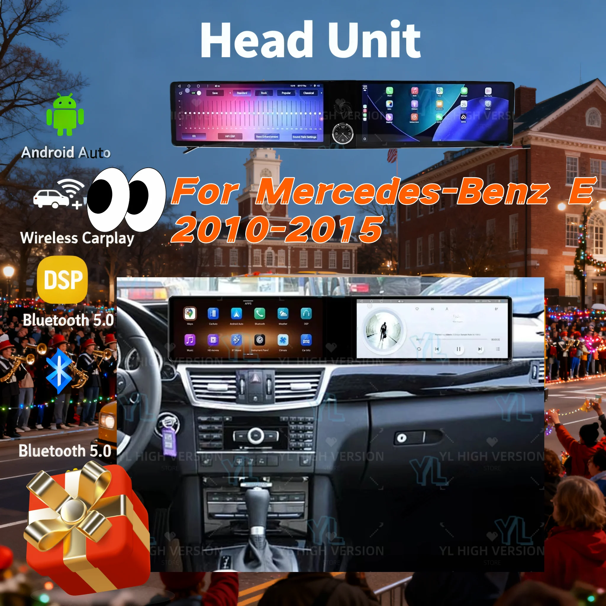 YL Dual 12,3-дюймовый HD сенсорный экран Android 13.0 Беспроводной головной блок CarPlay для Mercedes-Benz E-Class W212/S212 2010-2015 - GPS DSP 5G
YL Dual 12,3-дюймовый HD сенсорный экран Android 13.0 Беспроводной головной блок CarPlay для Mercedes-Benz E-Class W212/S212 2010-2015 - GPS DSP 5G