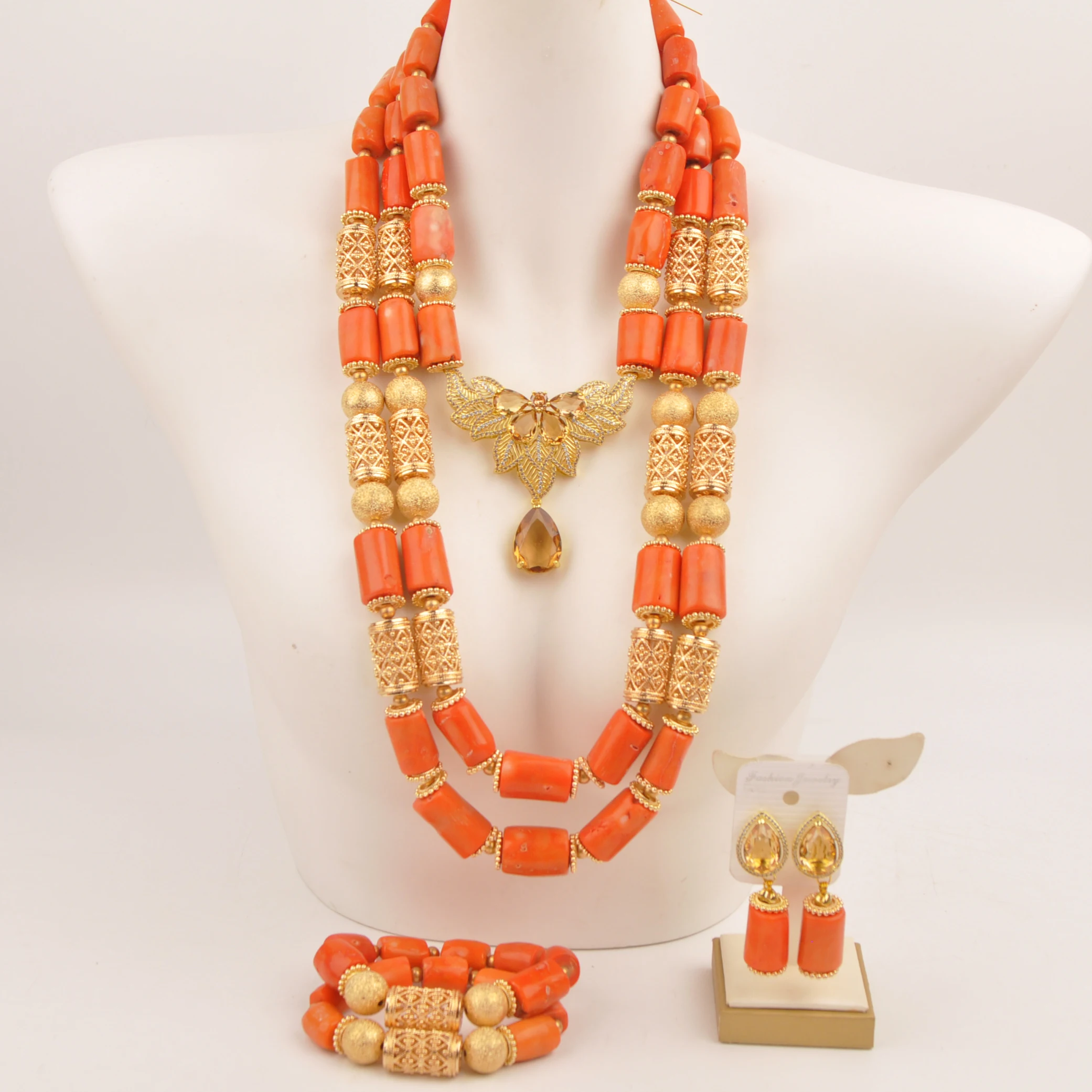 Necklace Nigeria Wedding Fashion Orange jewelry Natural Coral Collection Africa
Necklace Nigeria Wedding Fashion Orange jewelry Natural Coral Collection Africa
