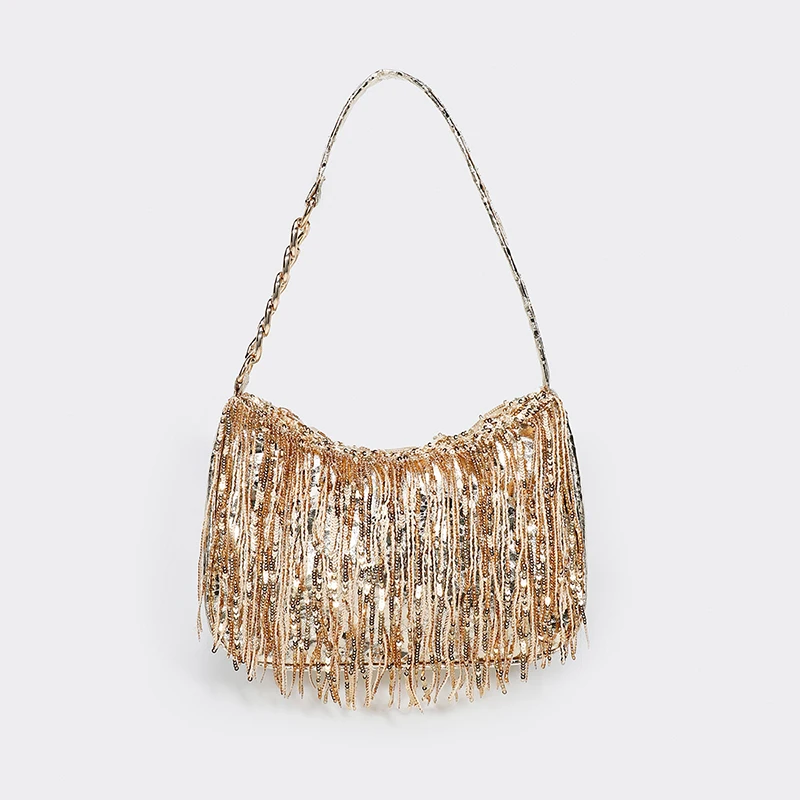 Tassel Shoulder Bag Fashion New Shiny Clutch Luxury Designer Handbag Women's Niche Banquet Dinner Bag
Tassel Shoulder Bag Fashion New Shiny Clutch Luxury Designer Handbag Women's Niche Banquet Dinner Bag