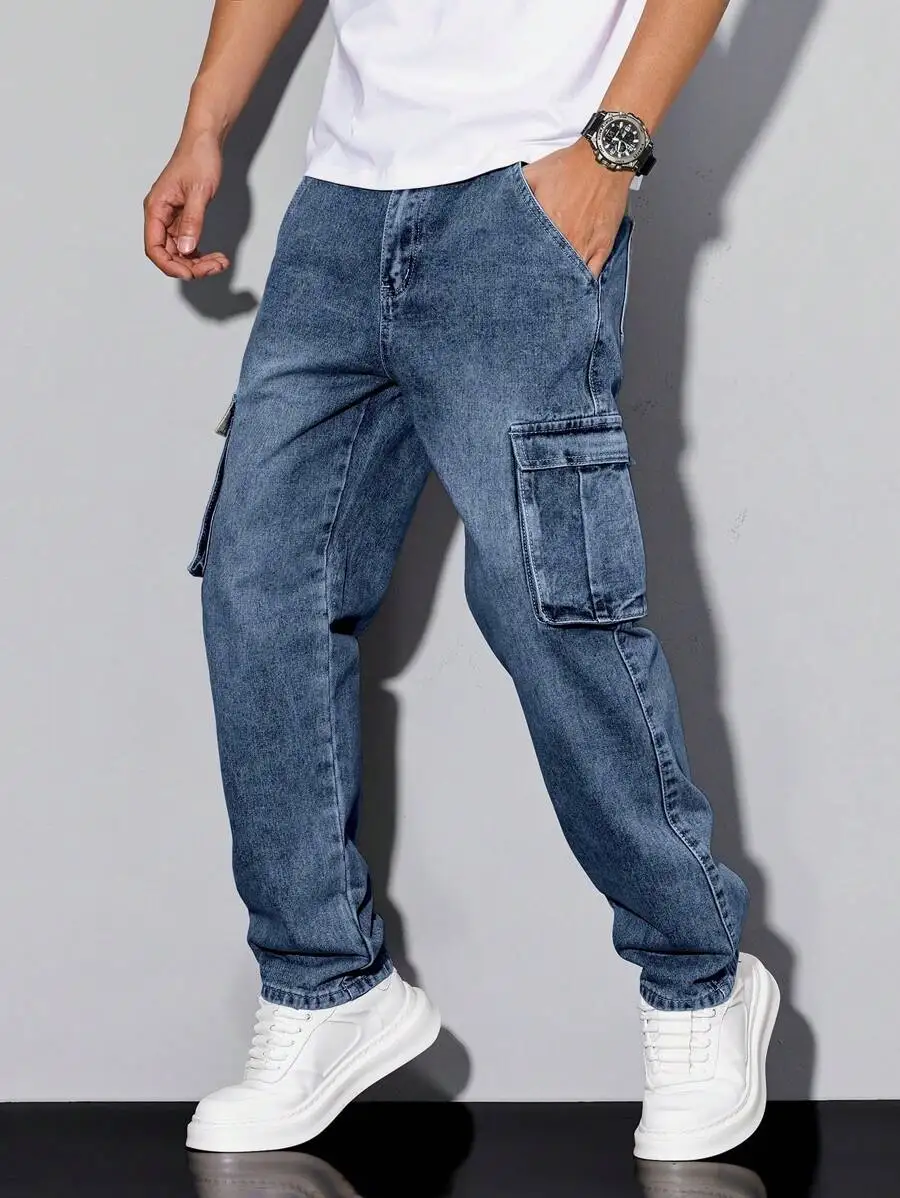 Mens Cargo Denim Jeans Casual Street Style For Everyday Wear
Mens Cargo Denim Jeans Casual Street Style For Everyday Wear