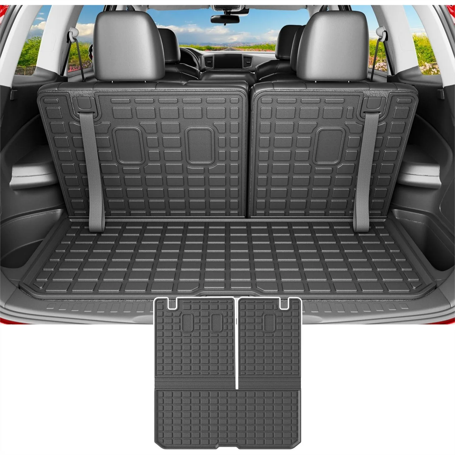 Cargo Mat for 2016-2025 Honda Pilot (No Elite) Trunk Liner with Backrest Mat TPE All-Weather Protection
Cargo Mat for 2016-2025 Honda Pilot (No Elite) Trunk Liner with Backrest Mat TPE All-Weather Protection