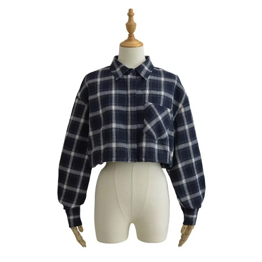 Autumn Fashion Short Shirt Women Women Long-Sleeved Button Crop Blouse Embroidery Plaid Skirts Office Lady Top Casual Y2k Clothe
Autumn Fashion Short Shirt Women Women Long-Sleeved Button Crop Blouse Embroidery Plaid Skirts Office Lady Top Casual Y2k Clothe