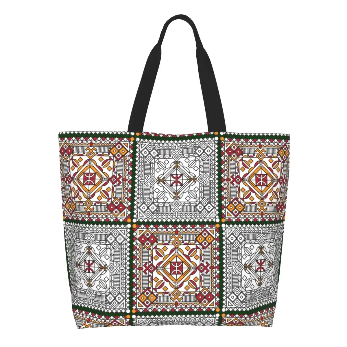 Сумка-тоут Amazigh Kabyle Женская холщовая с геометрическим рисунком, вместительный саквояж на плечо для покупки продуктов в африканском стиле
Сумка-тоут Amazigh Kabyle Женская холщовая с геометрическим рисунком, вместительный саквояж на плечо для покупки продуктов в африканском стиле