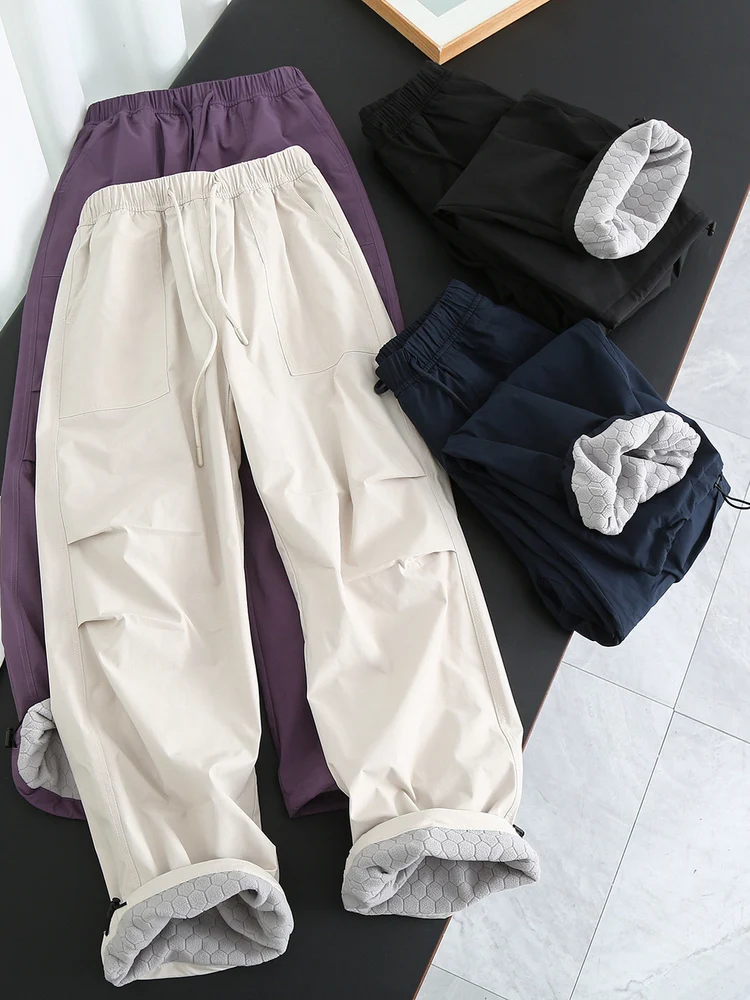 Thickened Fleece Women's Casual Pants Outdoor Three-Proof High Waist Elastic Straight Leg Pants Self-Heating Umbrella Soldier...
Thickened Fleece Women's Casual Pants Outdoor Three-Proof High Waist Elastic Straight Leg Pants Self-Heating Umbrella Soldier...