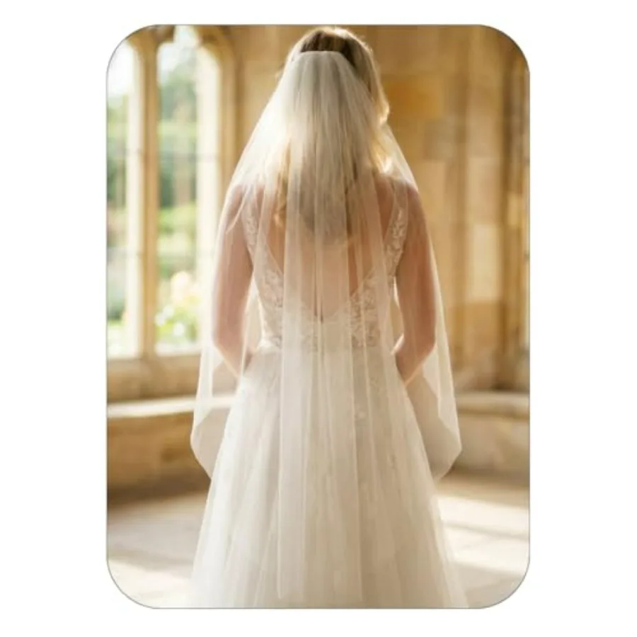 Fingertip Wedding Veils 1 Tier Bridal Veil for Brides and Women
Fingertip Wedding Veils 1 Tier Bridal Veil for Brides and Women