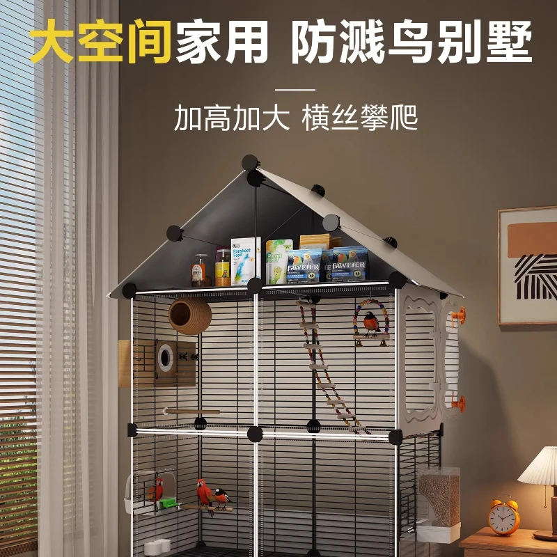 Parrot cage home villa new phoenix thrush tiger skin breeding cage horizontal silk starling splashproof bird cage extra large
Parrot cage home villa new phoenix thrush tiger skin breeding cage horizontal silk starling splashproof bird cage extra large