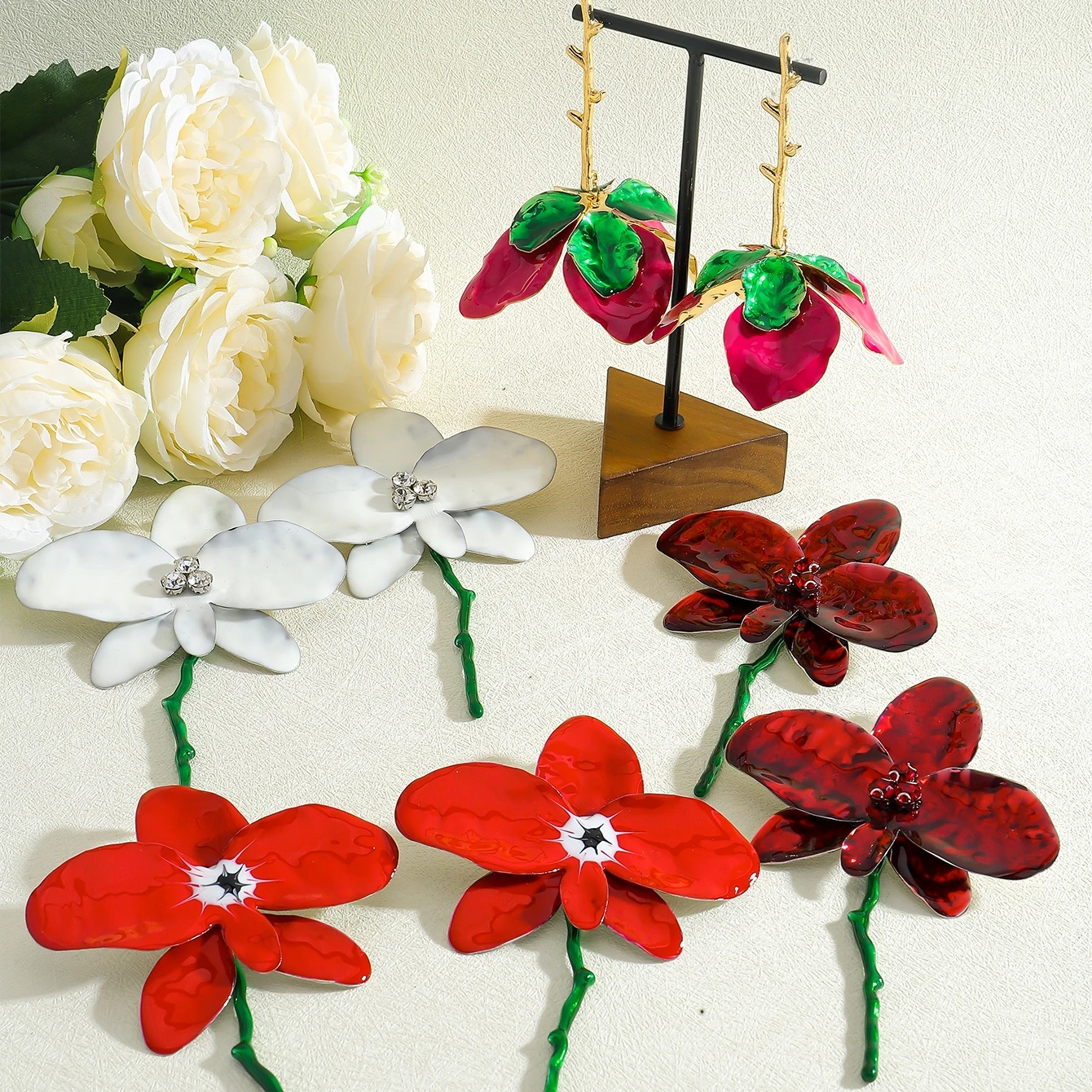 ZAA Enamel Flower Dangle Earrings Exaggerated Creative Textured Summer Vacation Accessories Statement Friends Gifts
ZAA Enamel Flower Dangle Earrings Exaggerated Creative Textured Summer Vacation Accessories Statement Friends Gifts