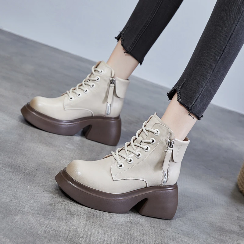 Women's Genuine Leather Ankle Boots Autumn Winter Shoes Fashion Square Heel Ladies Ankle Boots Rubber Sole Women Warm Plush Shoe
Women's Genuine Leather Ankle Boots Autumn Winter Shoes Fashion Square Heel Ladies Ankle Boots Rubber Sole Women Warm Plush Shoe