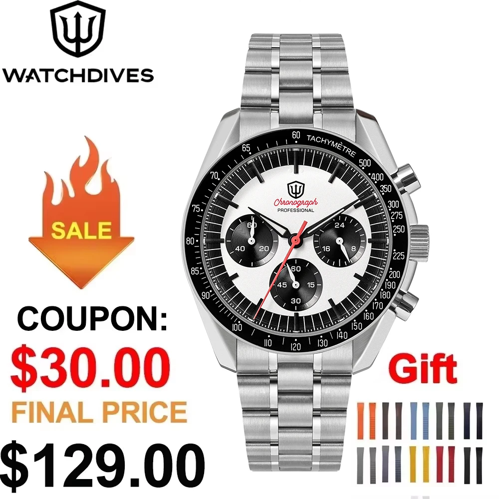 Watchdives WD1863 39 мм часы VK63 кварцевый хронограф с пузырьковым сапфировым стеклом 10 бар водонепроницаемые светящиеся винтажные часы 
Watchdives WD1863 39 мм часы VK63 кварцевый хронограф с пузырьковым сапфировым стеклом 10 бар водонепроницаемые светящиеся винтажные часы