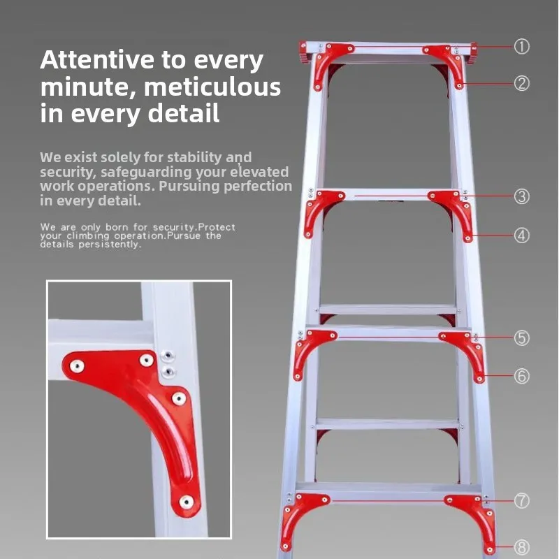 Утолщенная стремянка из алюминиевого сплава, многофункциональная складная инженерная лестница, двусторонняя лестница, бытовая лестница
Утолщенная стремянка из алюминиевого сплава, многофункциональная складная инженерная лестница, двусторонняя лестница, бытовая лестница