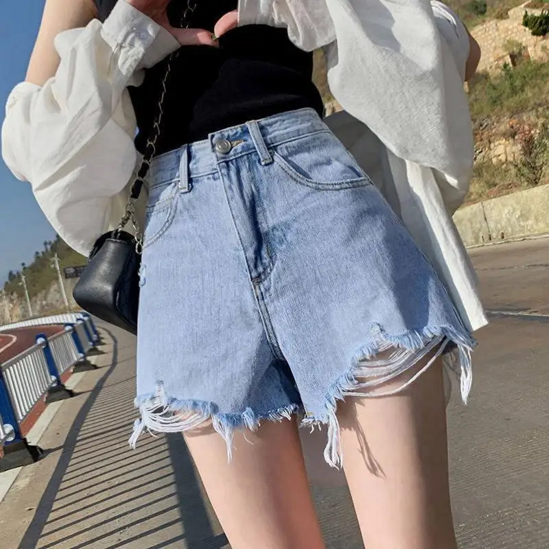 High Waist A-Line Denim Shorts Women Summer Loose New Trend Ins Hole Thin Wide Leg Hot Pants Short Length
High Waist A-Line Denim Shorts Women Summer Loose New Trend Ins Hole Thin Wide Leg Hot Pants Short Length