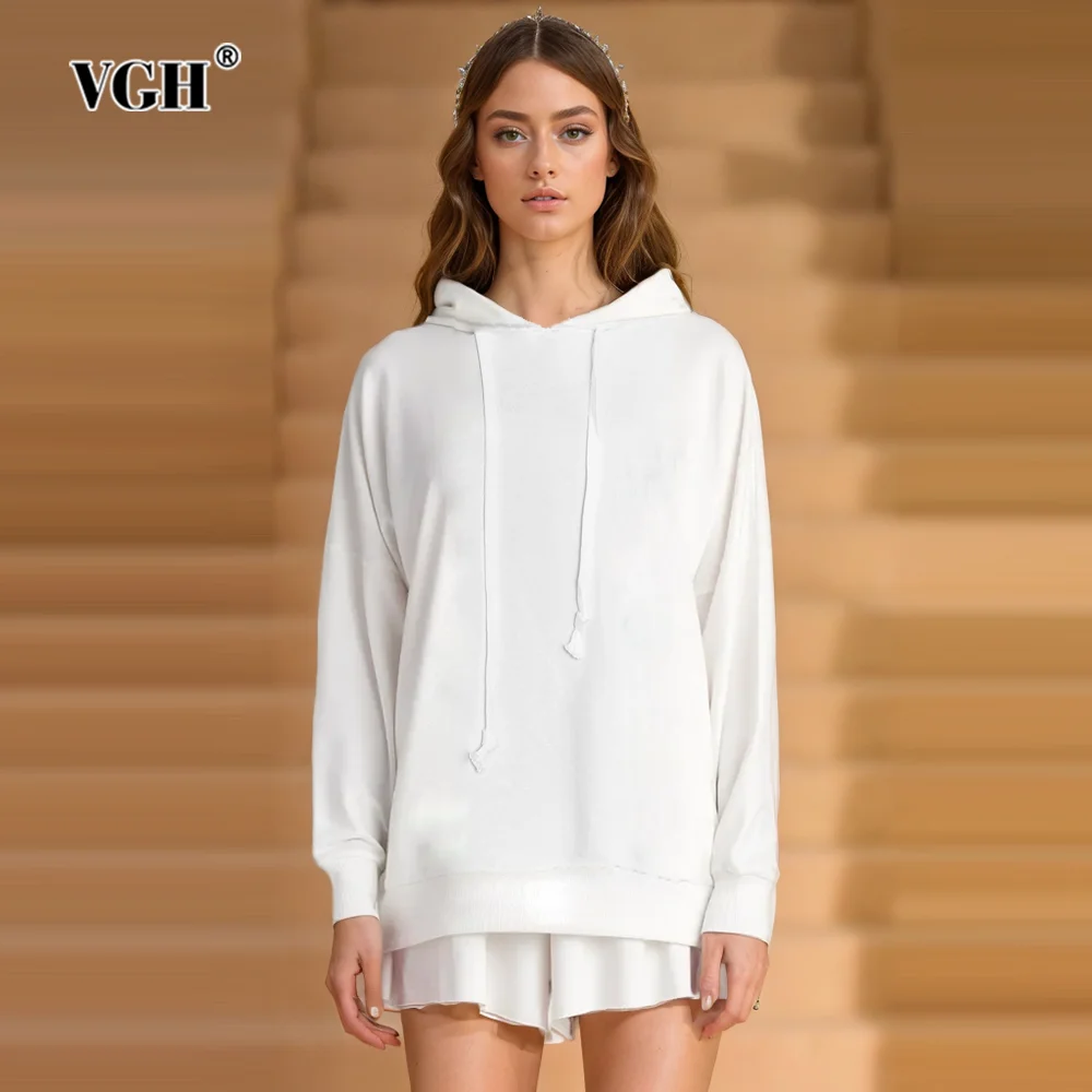 VGH Solid Patchwork Drawstring Casual Sweatshirts For Women Hooded Long Sleeve Minimalist Slimming Sweatshirt Female Fashion New
VGH Solid Patchwork Drawstring Casual Sweatshirts For Women Hooded Long Sleeve Minimalist Slimming Sweatshirt Female Fashion New