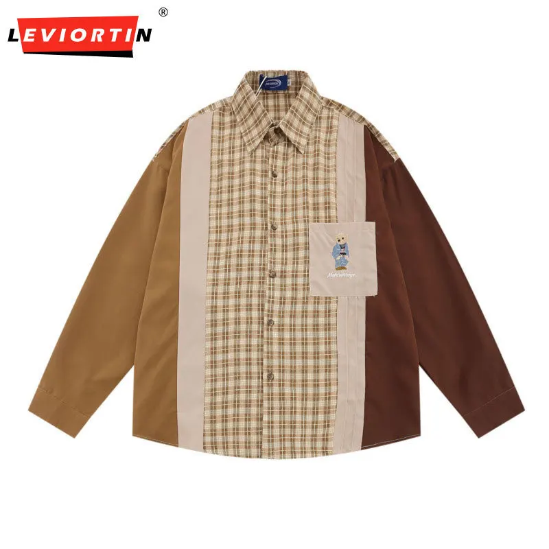 Vintage Plaid Shirt Streetwear Hip Hop Embroidery Bear Retro Patchwork Long Sleeve Button Shirts 2024 Harajuku Loose Shirt Tops
Vintage Plaid Shirt Streetwear Hip Hop Embroidery Bear Retro Patchwork Long Sleeve Button Shirts 2024 Harajuku Loose Shirt Tops