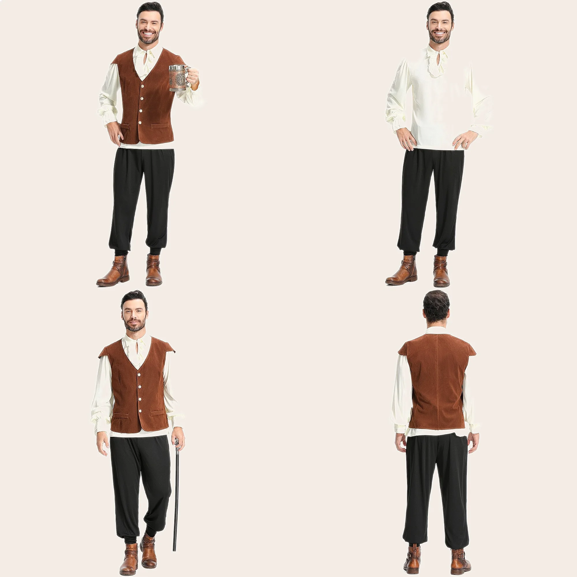 Halloween Renaissance Victorian Medieval Pirate Knight Men Costume Ruffle Lace Up Tunic Shirt
Halloween Renaissance Victorian Medieval Pirate Knight Men Costume Ruffle Lace Up Tunic Shirt