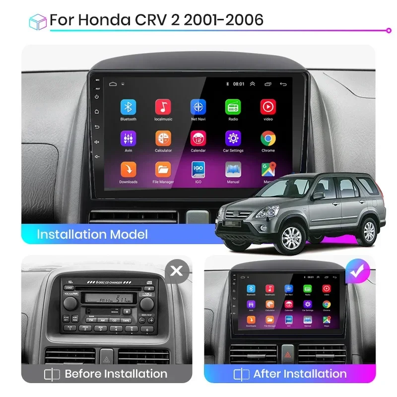 Android 13 Radio For Honda CR-V 2 CRV 2001 2002 2003 2004-2006 Car stereo Multimedia Player Carplay Auto GPS navigation 2DIN
Android 13 Radio For Honda CR-V 2 CRV 2001 2002 2003 2004-2006 Car stereo Multimedia Player Carplay Auto GPS navigation 2DIN