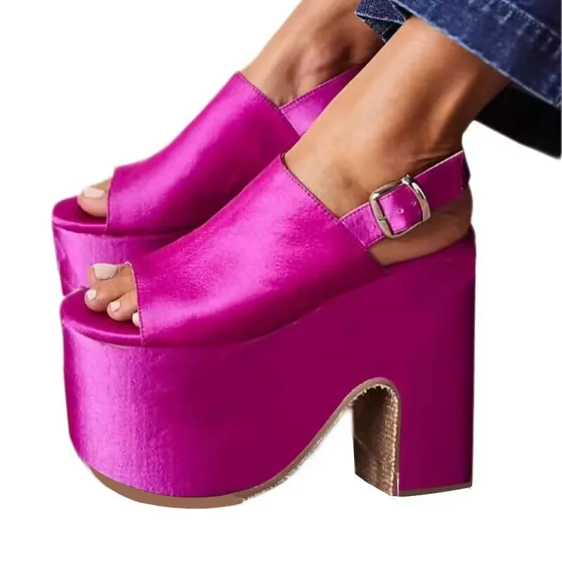 SHOFOO Fashionable women's high-heeled sandals. Black satin sandals. About 16cm heel height. Strange style sandals. Summer shoes
SHOFOO Fashionable women's high-heeled sandals. Black satin sandals. About 16cm heel height. Strange style sandals. Summer shoes