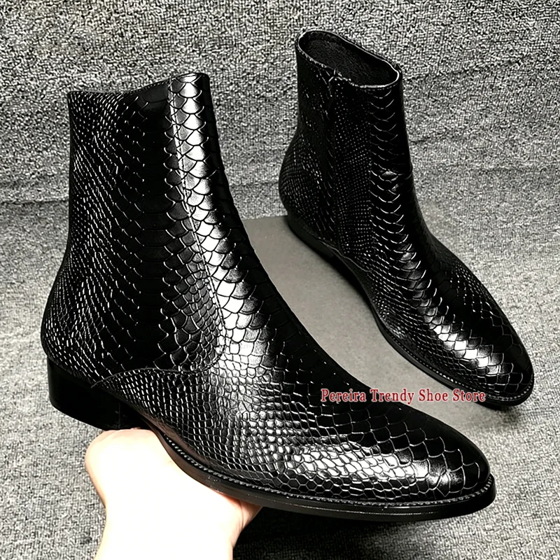 British Style Serpentine Chelsea Boots Men's Genuine Leather Pointed Toe Zip Short Boots Trendy Versatile Banquet Handmade Shoes
British Style Serpentine Chelsea Boots Men's Genuine Leather Pointed Toe Zip Short Boots Trendy Versatile Banquet Handmade Shoes