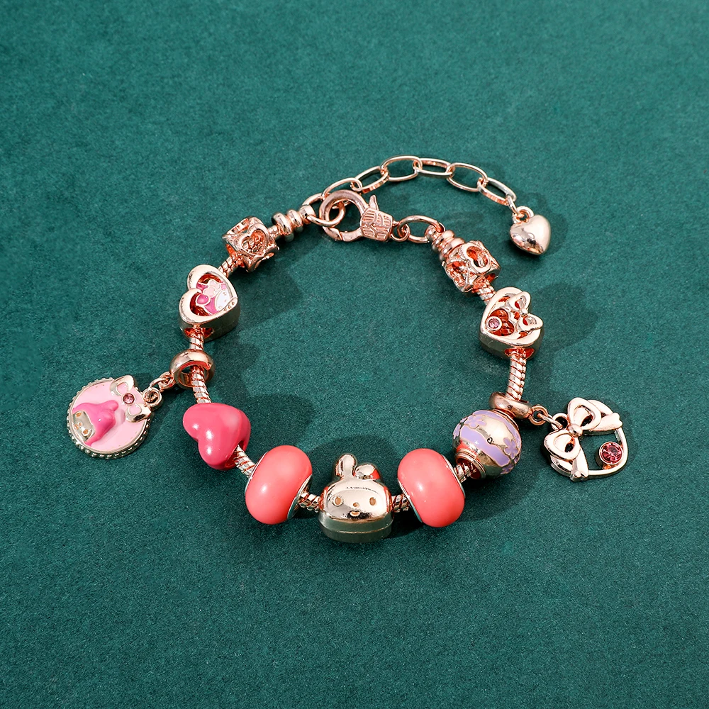 Cartoon Anime KT Cat Pink Color Charm Bracelet Kawaii Pendant Beads Adjustable Metal Bracelet for Accessories Jewelry Gift
Cartoon Anime KT Cat Pink Color Charm Bracelet Kawaii Pendant Beads Adjustable Metal Bracelet for Accessories Jewelry Gift