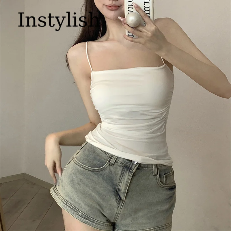 Women's Sexy Slim-fit Spaghetti Strap Short Top Solid Color Vest Korean Style Women's Sleeveless Top Vest Underwear Camisole
Women's Sexy Slim-fit Spaghetti Strap Short Top Solid Color Vest Korean Style Women's Sleeveless Top Vest Underwear Camisole