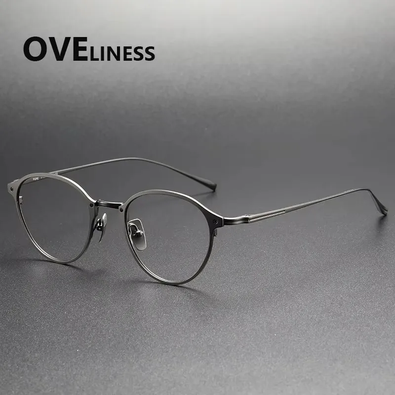 Pure titanium Glasses Frame Men Retro Round Eyeglasses frames Women Vintage Metal Eyewear male Spectacles
Pure titanium Glasses Frame Men Retro Round Eyeglasses frames Women Vintage Metal Eyewear male Spectacles