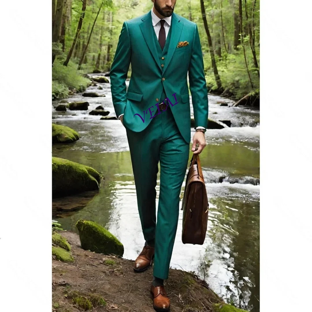 Classic Green Men's Suit 3-Piece Set Single-Breasted Peak Lapel Jacket Pants Vest Formal Wear for Wedding Party
Classic Green Men's Suit 3-Piece Set Single-Breasted Peak Lapel Jacket Pants Vest Formal Wear for Wedding Party