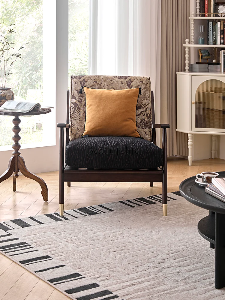 American Retro Solid Wood Lounge Sofa Chair Small Apartment Bedroom Living Room Single Seat Chair
American Retro Solid Wood Lounge Sofa Chair Small Apartment Bedroom Living Room Single Seat Chair