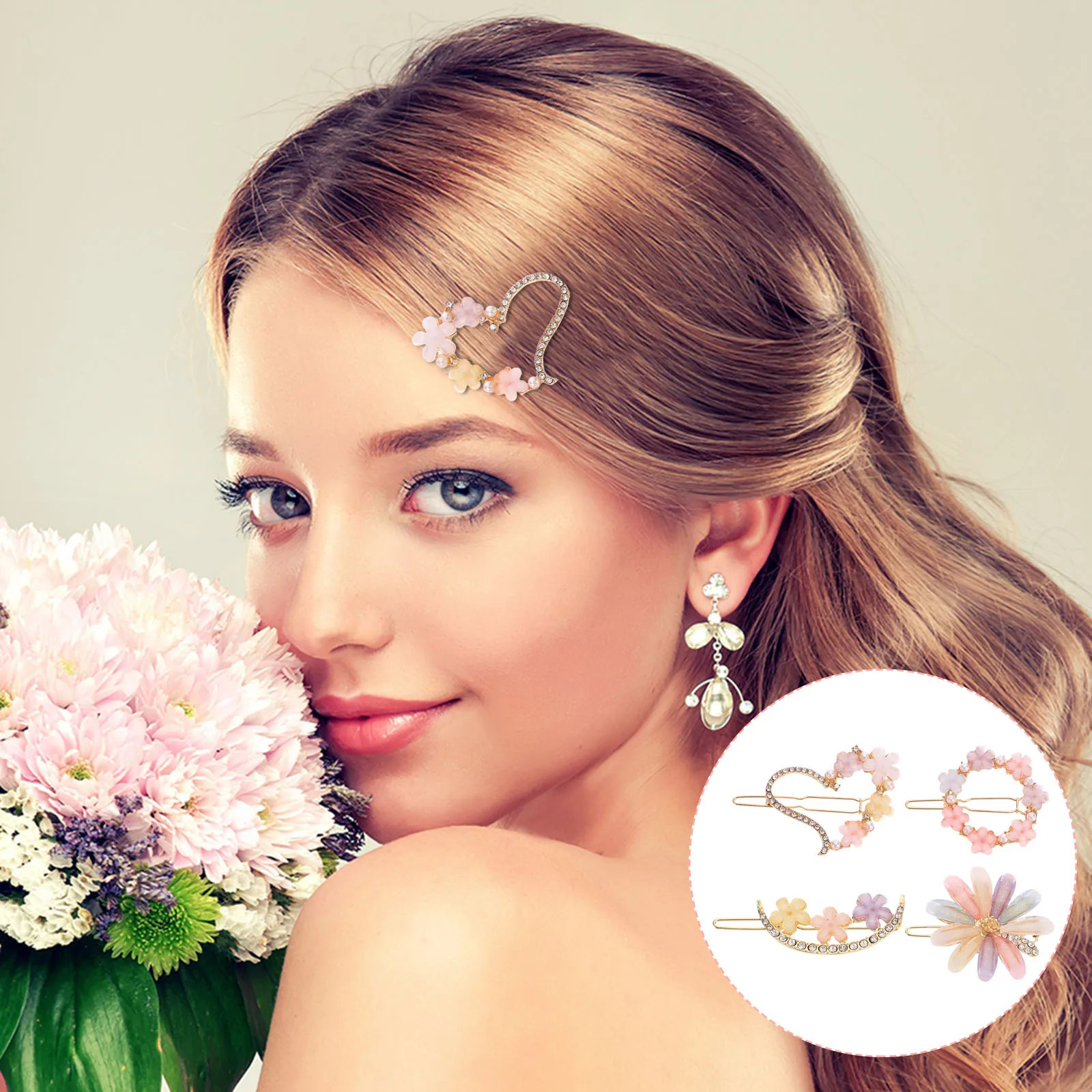 4pcs Floral Cute Mini Zinc Alloy Clips for Girl Flower Hairpins Girls Women Bride Decorative Hair Styling Tools
4pcs Floral Cute Mini Zinc Alloy Clips for Girl Flower Hairpins Girls Women Bride Decorative Hair Styling Tools