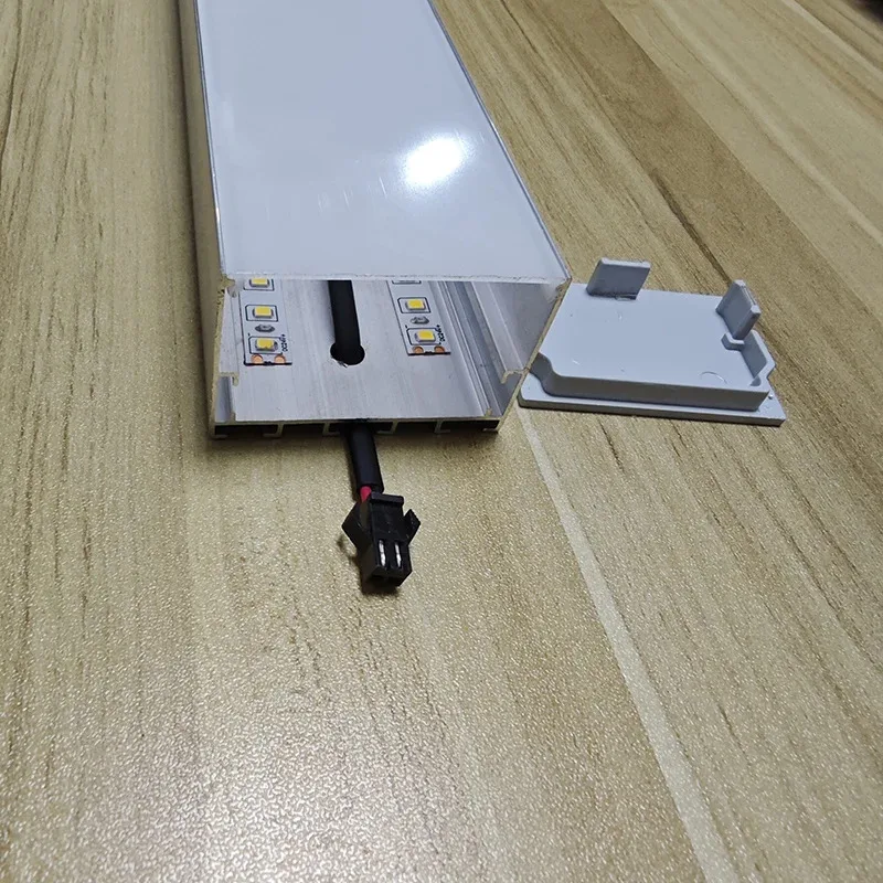 1M Aluminum Profile For Cold White LED Strip Extrusion Line Lights Office School Recessed Diffuser Channel Bar Strip Lighting
