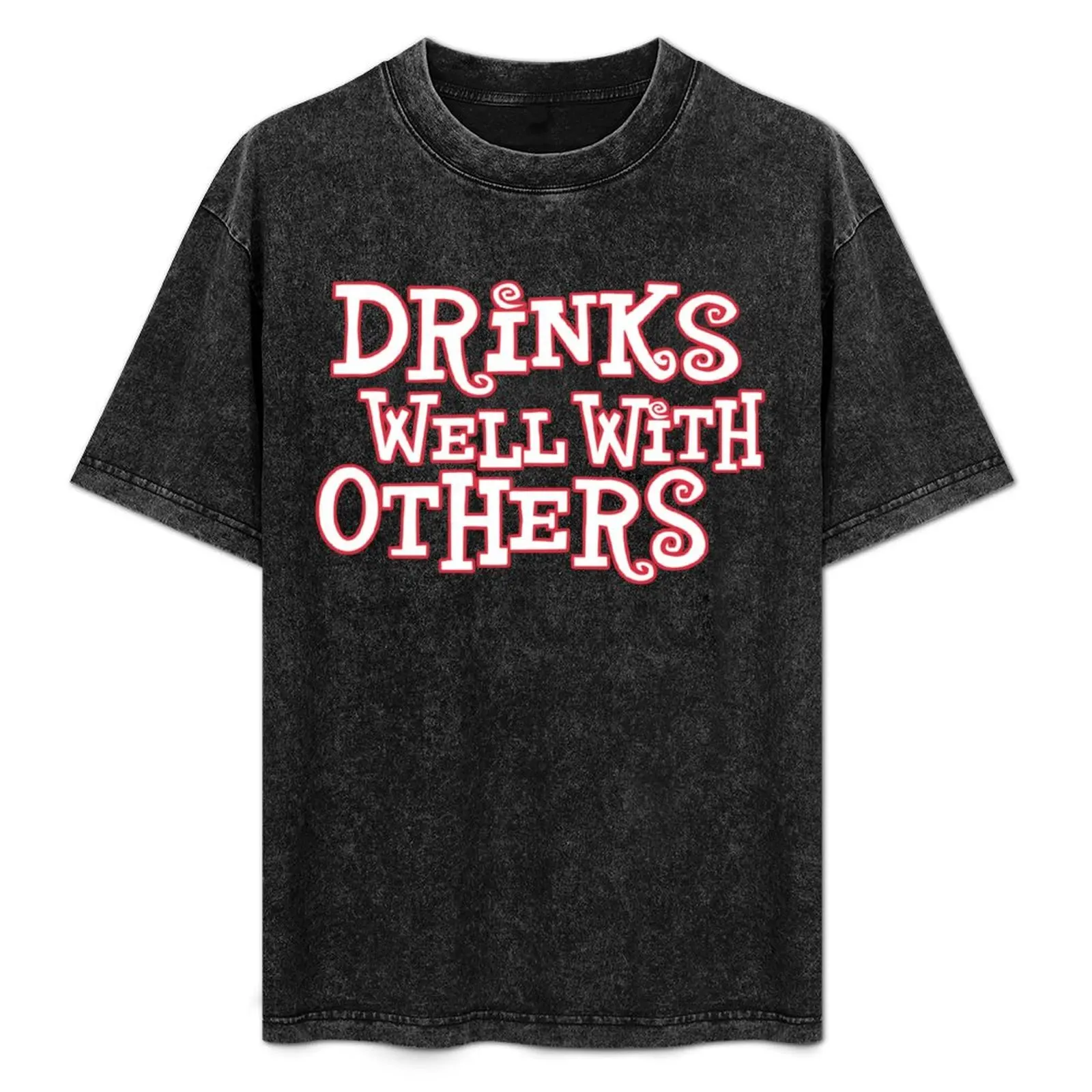DRINKS WELL WITH OTHERS T-Shirt Simple Line Art Print Tee
DRINKS WELL WITH OTHERS T-Shirt Simple Line Art Print Tee