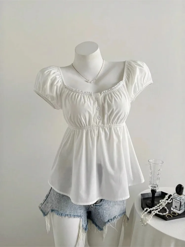 Однотонная блузка с квадратным вырезом и пышными рукавами, женская повседневная футболка с оборками, летняя универсальная элегантная блузка для работы и на каждый день
Однотонная блузка с квадратным вырезом и пышными рукавами, женская повседневная футболка с оборками, летняя универсальная элегантная блузка для работы и на каждый день